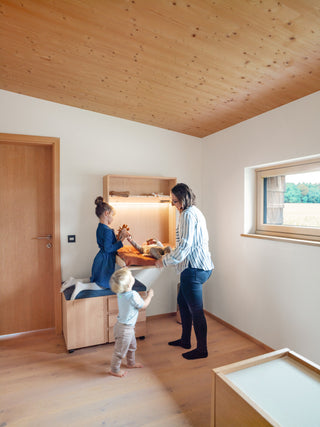 Wandmodul Kids von Team 7 in Erle - platzsparende und smarte Lösung für das Kinderzimmer oder für das Mini-Office