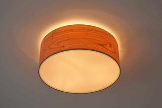 Deckenlampe Discus mit Lampenschirm aus Echtholzfurnier