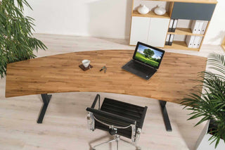 Eiche-Massivholz-Schreibtischplatte in Freiform