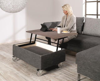 Hockertisch Salto mit massiver Nussbaumplatte