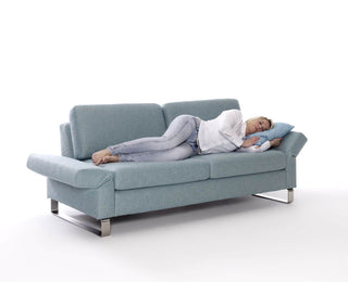 türkises 2,5-Sitzer Sofa Siena mit klappbaren Armlehnen und Metallkufen